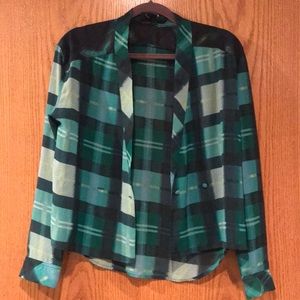 Sheer long-sleeved cardigan